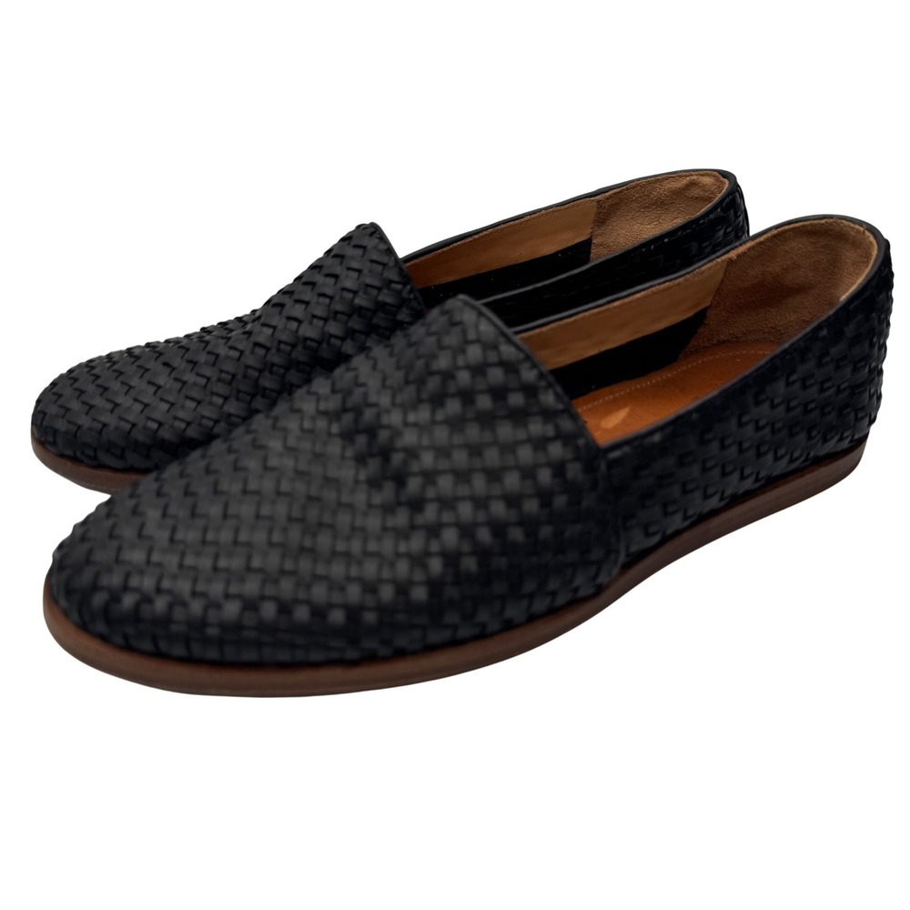 Nisolo Huarache Loafers Mens 8.5 Black Woven Leather Slip On Shoes Handcrafted
